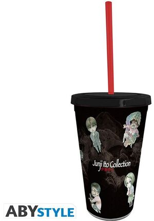 JUNJI ITO VASO CON PAJITA 470ML CHIBI ART