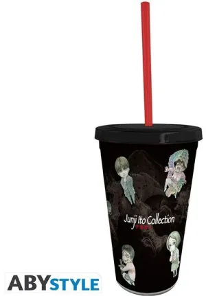 JUNJI ITO VASO CON PAJITA 470ML CHIBI ART