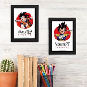 DRAGON BALL Z MARCOS KRAFT NEGRO 15X20 2 MODELO GOKU - VEGETA