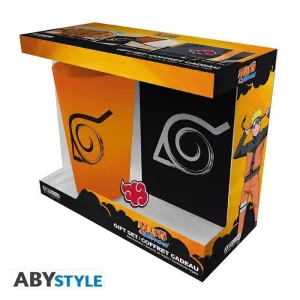 NARUTO SHIPPUDEN PACK VASO XXL + PIN + CUADERNO BOLSILLO KONOHA