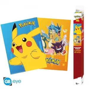 POSTER POKEMON PERSONAJES COLORIDOS (SET 2 POSTERS) 52 X 38 CM POSTER POKEMON PERSONAJES COLORIDOS (SET 2 POSTERS) 52 X 38 CM