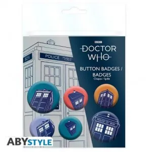 DOCTOR WHO PAQUETE DE CHAPAS DE LA TARDIS