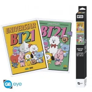 POSTER BT21 SET 2 POSTER 52X 38 VINTAGE UNIVERTAR