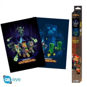 POSTER MINECRAFT SET 2 POSTER 52X38 CM MAZMORRAS