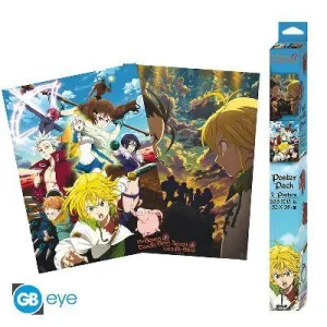 THE SEVEN DEADLY SINS SET 2 POSTERS CHIBI SERIE 1 52X38 CM