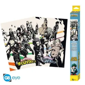 MY HERO ACADEMIA SET 2 POSTERS CHIBI 52X38 CM HEROES / VILLANOS