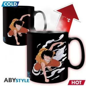 ONE PIECE TAZA SENSITIVA AL CALOR 460 ML LUFFY & ACE