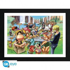 ONE PIECE LAMINA ENMARCADA HOT-DOG PARTY 30X40 CM