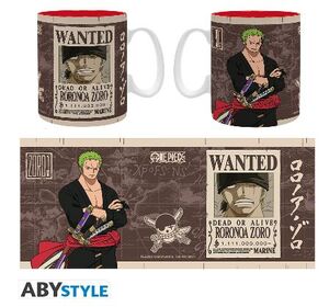 ONE PIECE TAZA 460 ML WANTED RORONOA ZORO