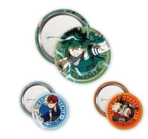 MY HERO ACADEMIA PAQUETE DE CHAPAS MIDORIYA,BAKUGO Y TODOROKI