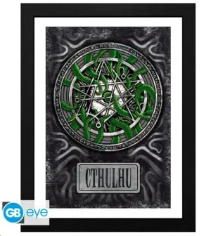 CTHULHU LAMINA ENMARCADA NECRONOMICON 30X40 CM