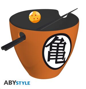 DRAGON BALL TAZON DE RAMEN CON PALILLOS SIMBOLOS DE GOKU