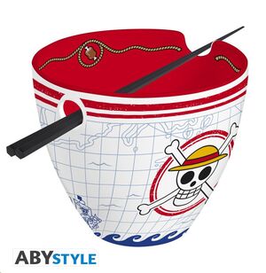 ONE PIECE-TAZÓN DE RAMEN CON PALILLOS-MONKEY D. LUFFY X2