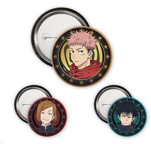 JUJUTSU KAISEN PAQUETE DE INSIGNIAS YUJI, MEGUMI Y NOBARA