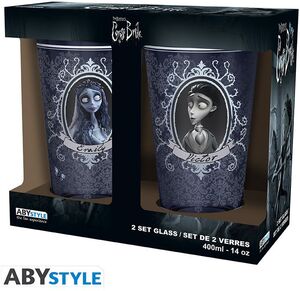 LA NOVIA CADÁVER SET 2 VASOS XXL 400 ML VICTOR & EMILY