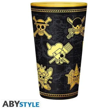 ONE PIECE VASO GRANDE PREMIUM 400 ML GOLD SKULLS