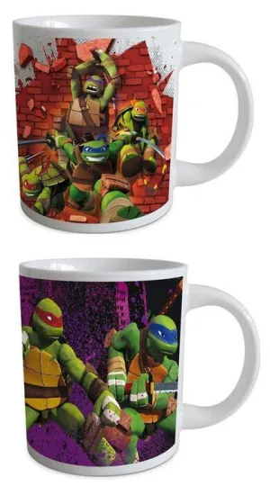 TORTUGAS NINJA TAZA PARED ROTA O LUCHA                                     