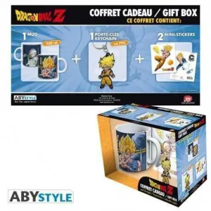 DRAGON BALL Z PACK TAZA 320 ML + LLAVERO PVC + PEGATINAS                   