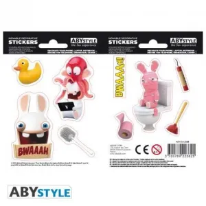 RAVING RABBIDS PEGATINAS 16X11CM 2 HOJAS