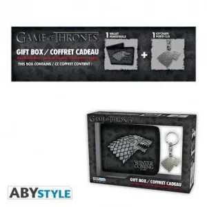 JUEGO DE TRONOS PACK CARTERA + LLAVERO METALICO STARK                      