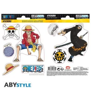 ONE PIECE STICKERS 16 X 11 CM LUFFY & LAW                              
