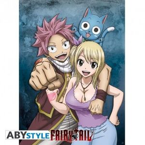 POSTER FAIRY TAIL LUCY NATSU Y HAPPY 52 X 38 CM                            