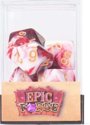 JUEGO DE 7 DADOS MULTIFORMATO CHERRY CREAM EN CAJA