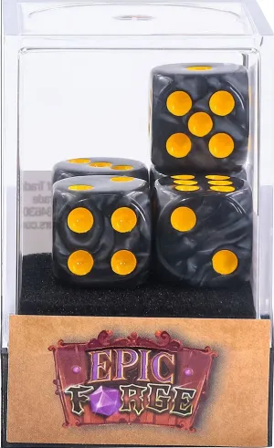 JUEGO DE 5 DADOS D6 PERLA NEGRA