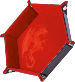 DRAGON ROUGE. BANDEJA PARA DADOS PIEL Y TERCIOPELO 19X19 CM