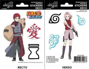 NARUTO MINI PEGATINAS 16X11CM GAARA / SAKURA                               