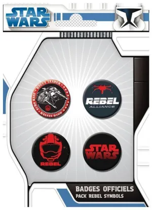 STAR WARS CHAPAS PACK DE 4 REBELDES                                        