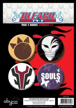 BLEACH CHAPAS PACK DE 4 SIMBOLOS #1                                        