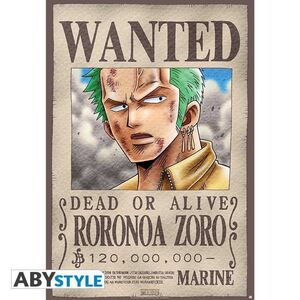 POSTER ONE PIECE WANTED ZORO 98X68CM                                       