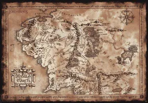 POSTER EL SEÑOR DE LOS ANILLOS MAPA 98X68CM                                