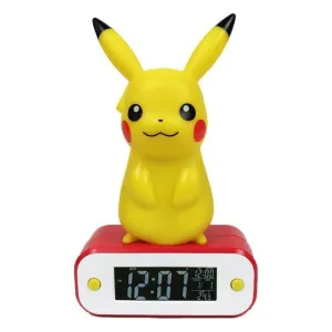 POKEMON LAMPARA LED PIKACHU RELOJ DESPERTADOR 20 CM