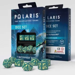 DADOS Q-WORKSHOP SET DE 7: POLARIS TURQUESA Y AMARILLO CLARO