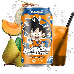 REFRESCO BOBBASAN BUBBLE TEA SABOR PERA Y MELÓN EDICIÓN GOKU 320ML