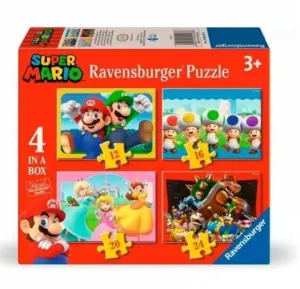 SUPER MARIO PUZZLES 4 IN A BOX DIFERENTES PIEZAS