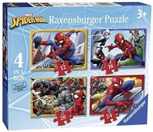 SPIDERMAN PUZZLE DE 4 EN CAJA 