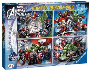 LOS VENGADORES PUZZLE 4 X 100 PIEZAS BUMPER PACK MARVEL                    