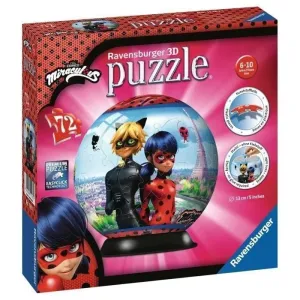 MIRACULOUS PUZZLE 3D ADYBUG Y CAT NOIR 72 PIEZAS