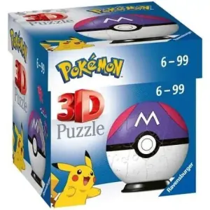 POKEMON POKEBALLS PUZZLE 3D MASTERBALL 54 PIEZAS