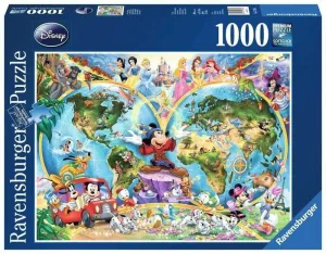 DISNEY PUZZLE 1000 PIEZAS MAPAMUNDO DISNEY                                 