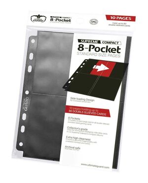 ULTIMATE GUARD 8-POCKET COMPACT PAGES SIDE-LOADING NEGRO (10)              