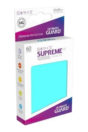 ULTIMATE GUARD SUPREME UX SLEEVES FUNDAS DE CARTAS TAMAÑO JAPONÉS AGUAMARINA (60)
