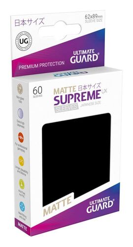 ULTIMATE GUARD SUPREME UX FUNDAS CARTAS TAMAÑO JAPONES NEGRO MATE (60)     