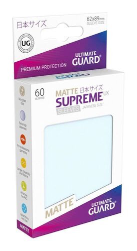 ULTIMATE GUARD SUPREME UX FUNDAS CARTAS TAMAÑO JAPONES TRANSPARENTE MATE 60