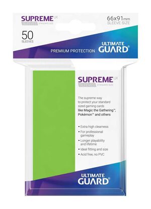 ULTIMATE GUARD SUPREME UX FUNDAS CARTAS TAMAÑO ESTANDAR VERDE CLARO (50)   