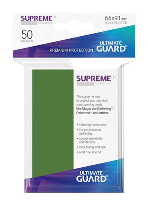 ULTIMATE GUARD SUPREME UX FUNDAS CARTAS TAMAÑO ESTANDAR VERDE (50)         