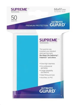 ULTIMATE GUARD SUPREME UX SLEEVES FUNDAS CARTAS ESTANDAR AZUL CELESTE (50)